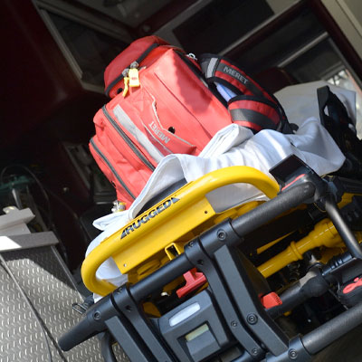 EMS equipment in an ambulance